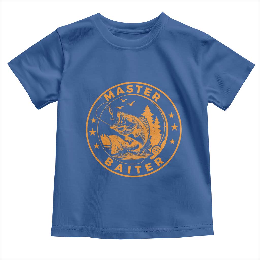 Master Baiter Toddler T Shirt Retro Bass Fishing Funny Fisher Fish Fisherman TS10 Royal Blue Print Your Wear