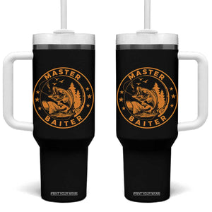 Master Baiter Tumbler With Handle Retro Bass Fishing Funny Fisher Fish Fisherman TS10 One Size: 40 oz Black Print Your Wear