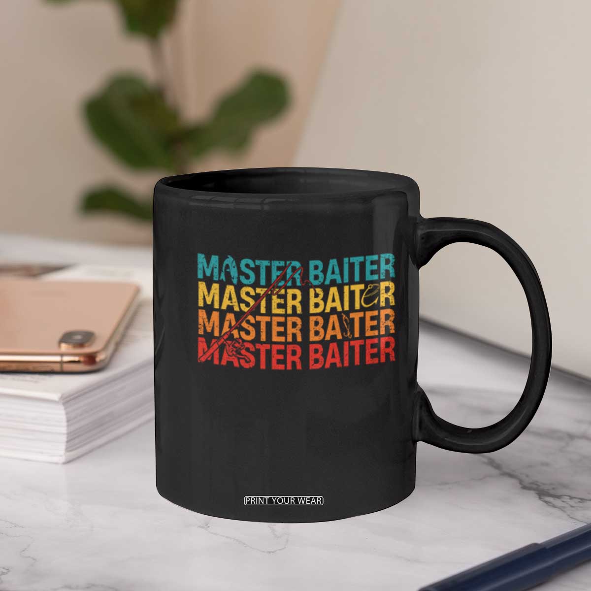Master Baiter Coffee Mug Retro Bass Fishing Funny Fish Fisherman TS10 Print Your Wear