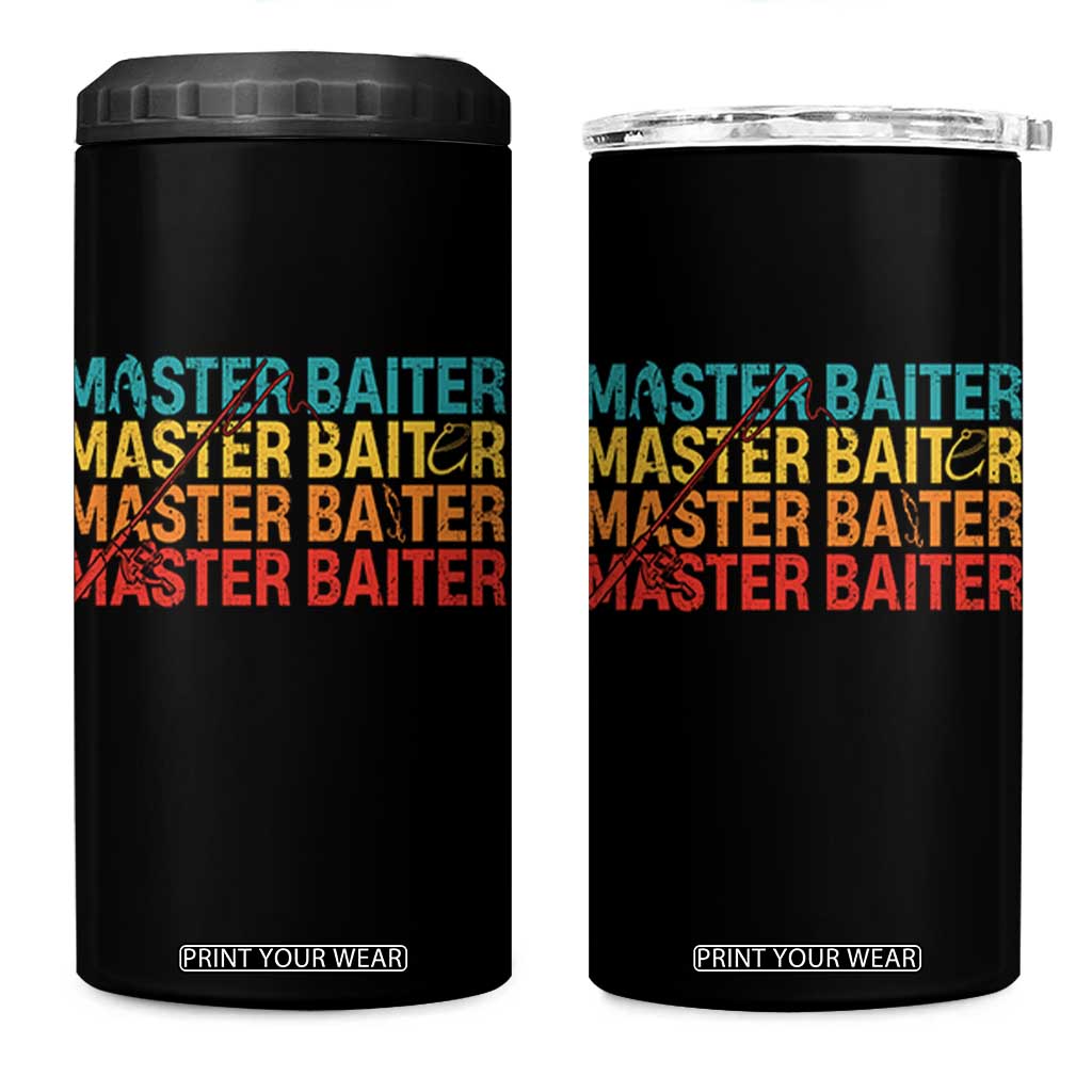 Master Baiter 4 in 1 Can Cooler Tumbler Retro Bass Fishing Funny Fish Fisherman TS10 One Size: 16 oz Black Print Your Wear