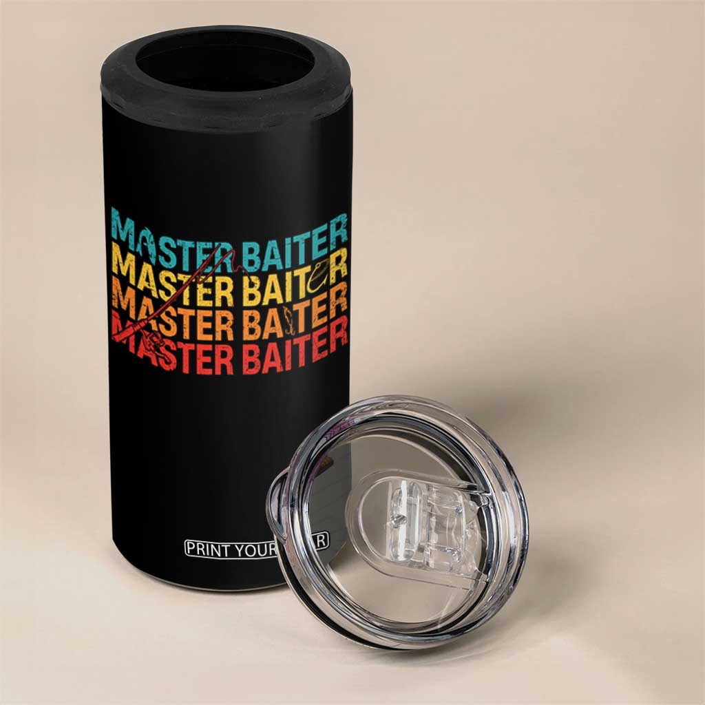 Master Baiter 4 in 1 Can Cooler Tumbler Retro Bass Fishing Funny Fish Fisherman TS10 Print Your Wear