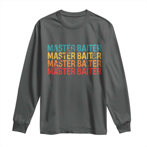 Master Baiter Long Sleeve Shirt Retro Bass Fishing Funny Fish Fisherman TS10 Dark Heather Print Your Wear