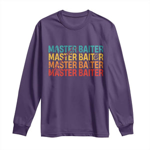 Master Baiter Long Sleeve Shirt Retro Bass Fishing Funny Fish Fisherman TS10 Purple Print Your Wear