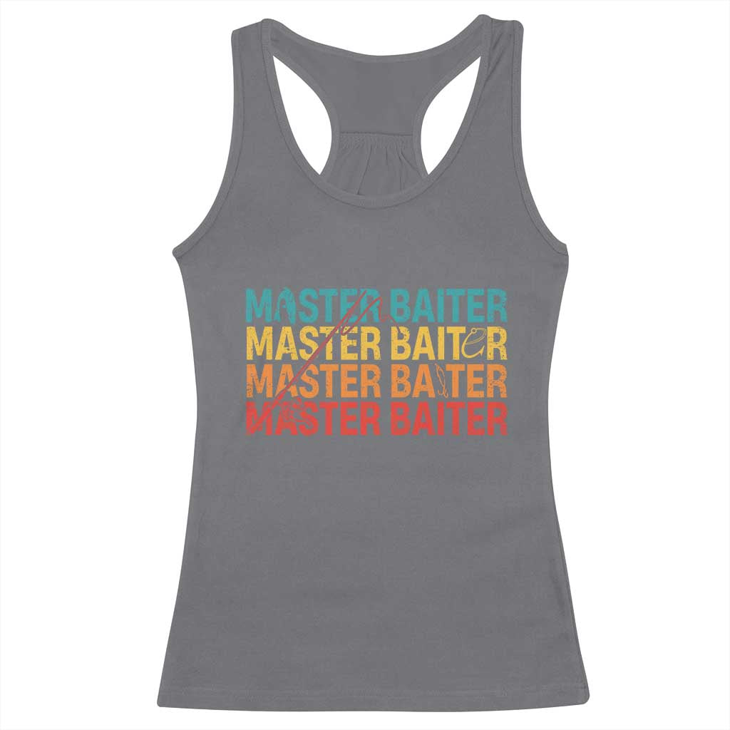Master Baiter Racerback Tank Top Retro Bass Fishing Funny Fish Fisherman TS10 Charcoal Print Your Wear