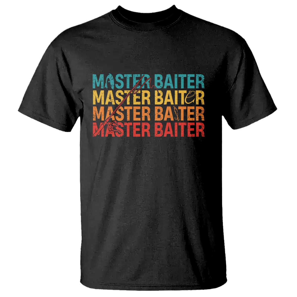 Master Baiter T Shirt Retro Bass Fishing Funny Fish Fisherman TS10 Black Print Your Wear