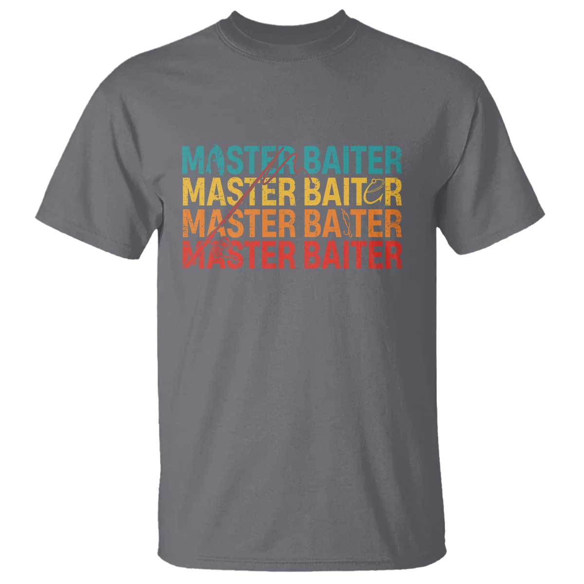 Master Baiter T Shirt Retro Bass Fishing Funny Fish Fisherman TS10 Charcoal Print Your Wear