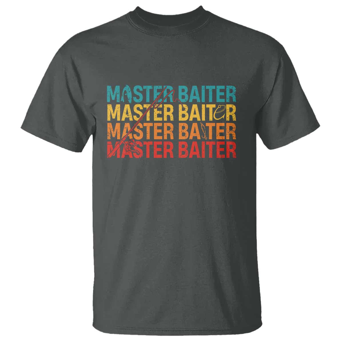 Master Baiter T Shirt Retro Bass Fishing Funny Fish Fisherman TS10 Dark Heather Print Your Wear