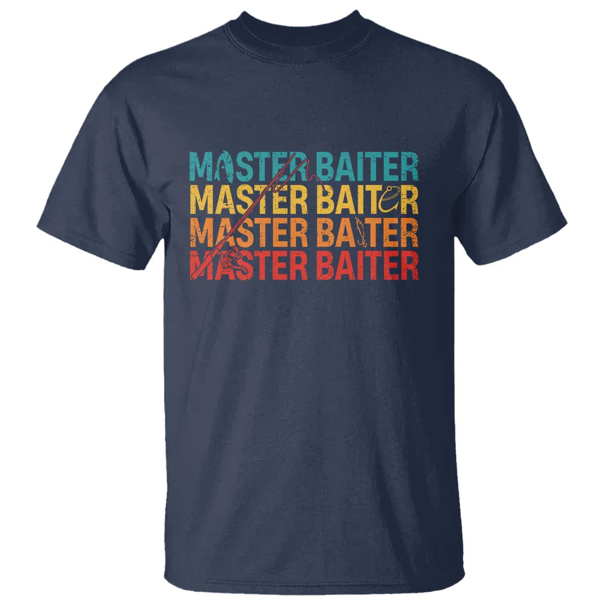 Master Baiter T Shirt Retro Bass Fishing Funny Fish Fisherman TS10 Navy Print Your Wear