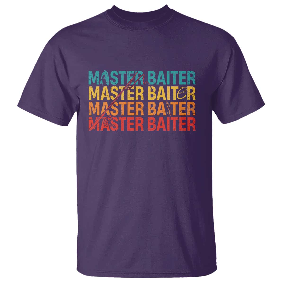 Master Baiter T Shirt Retro Bass Fishing Funny Fish Fisherman TS10 Purple Print Your Wear
