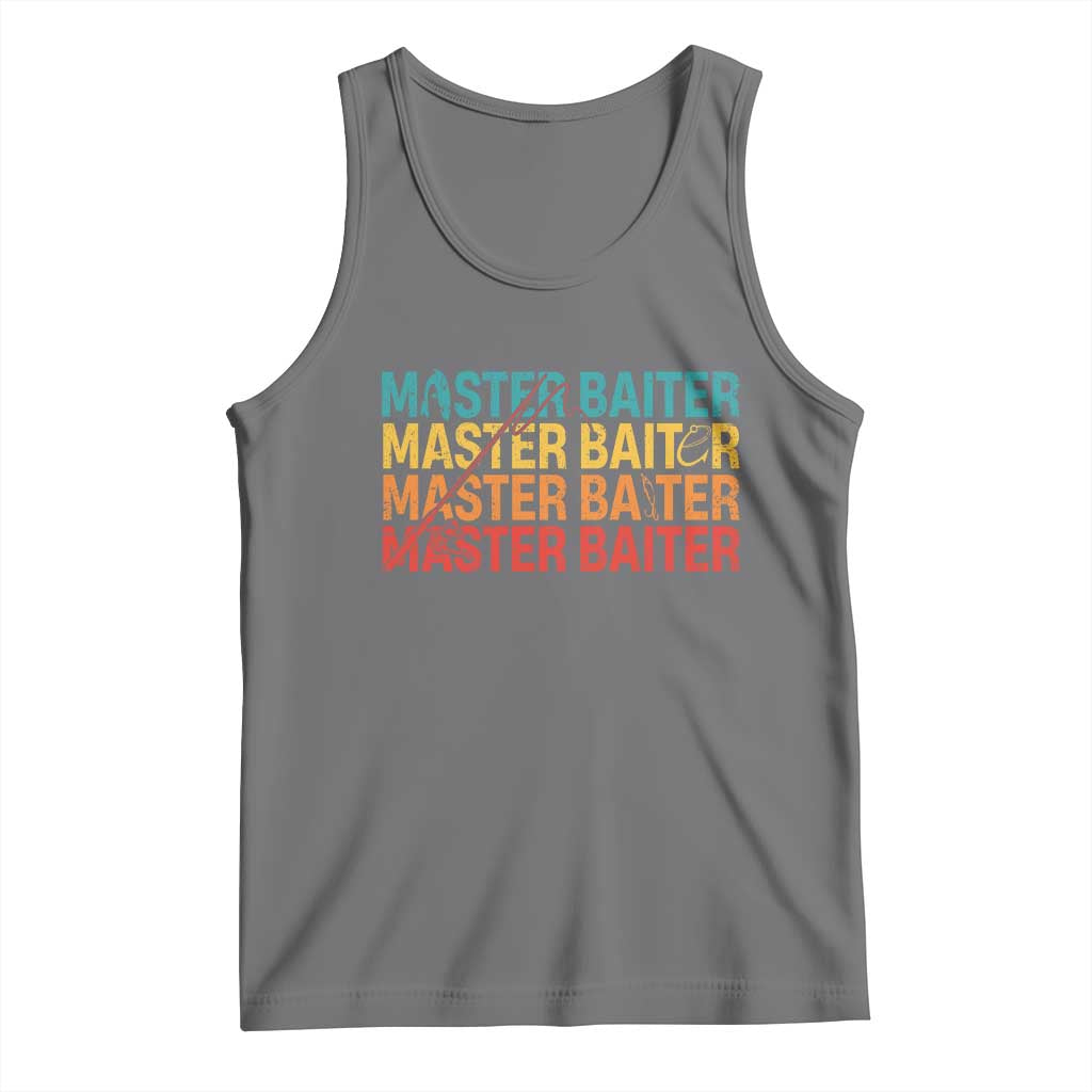 Master Baiter Tank Top Retro Bass Fishing Funny Fish Fisherman TS10 Black Heather Print Your Wear