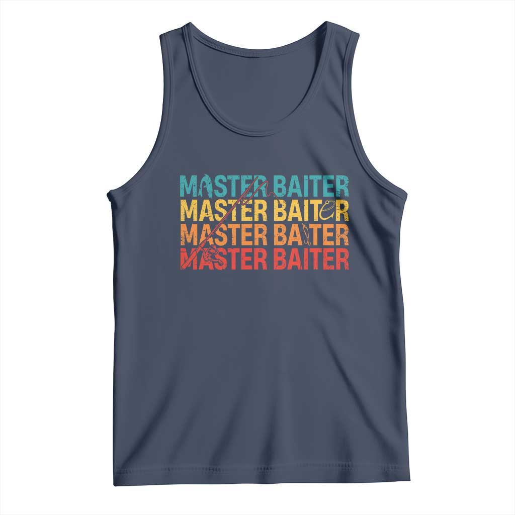Master Baiter Tank Top Retro Bass Fishing Funny Fish Fisherman TS10 Navy Print Your Wear