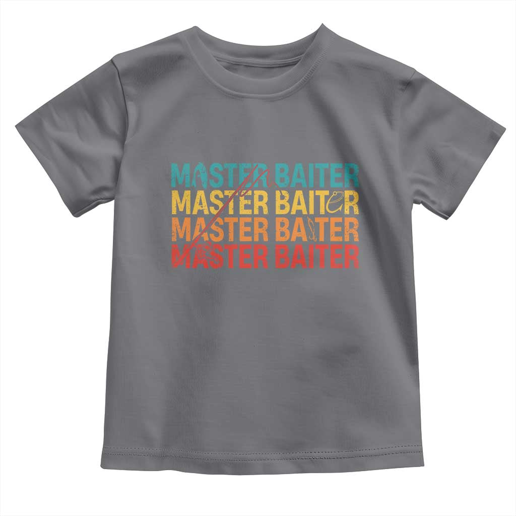 Master Baiter Toddler T Shirt Retro Bass Fishing Funny Fish Fisherman TS10 Charcoal Print Your Wear