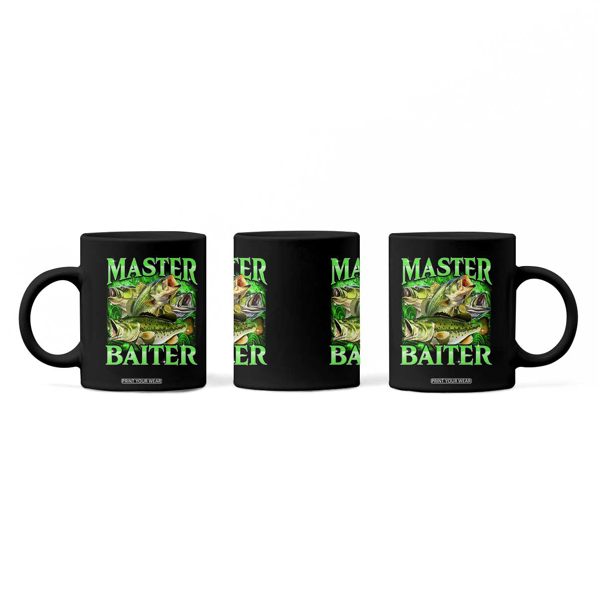 Master Baiter Coffee Mug Funny Bass Fishing Fisher Bootleg Graphic TS10 Print Your Wear