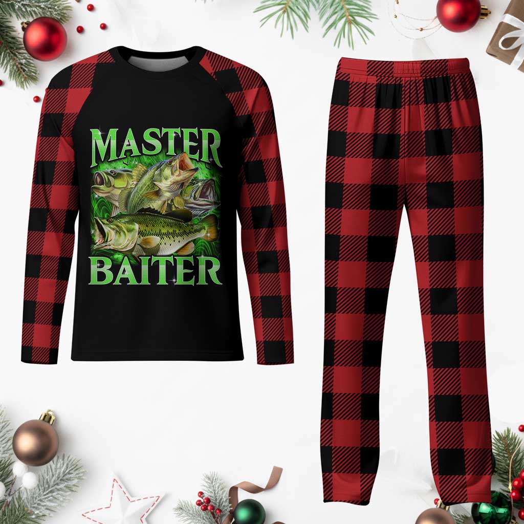 Master Baiter Plaid Pajama Set Funny Bass Fishing Fisher Bootleg Graphic TS10 Buffalo Plaid Print Your Wear
