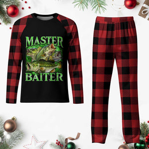 Master Baiter Plaid Pajama Set Funny Bass Fishing Fisher Bootleg Graphic TS10 Buffalo Plaid Print Your Wear
