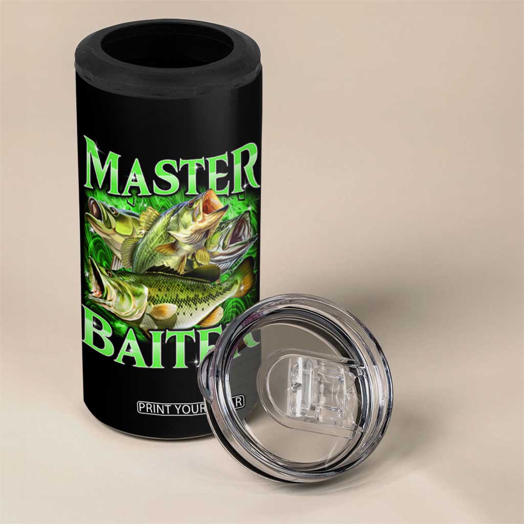 Master Baiter 4 in 1 Can Cooler Tumbler Funny Bass Fishing Fisher Bootleg Graphic TS10 Print Your Wear