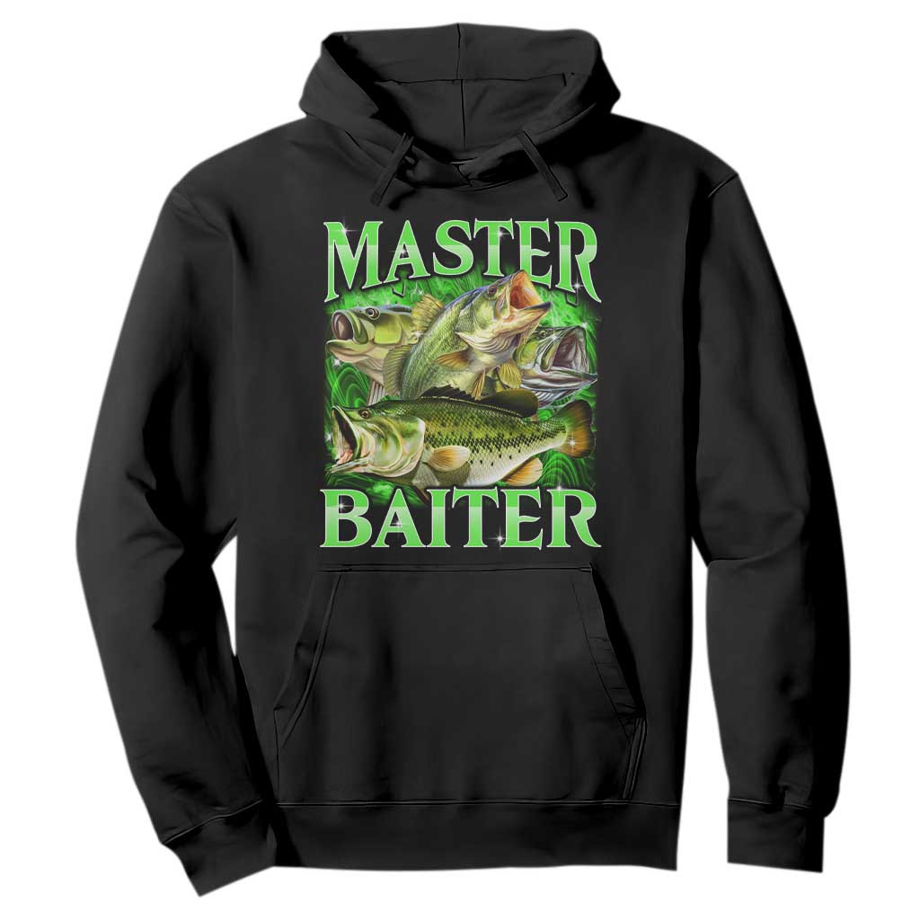 Master Baiter Hoodie Funny Bass Fishing Fisher Bootleg Graphic TS10 Black Print Your Wear