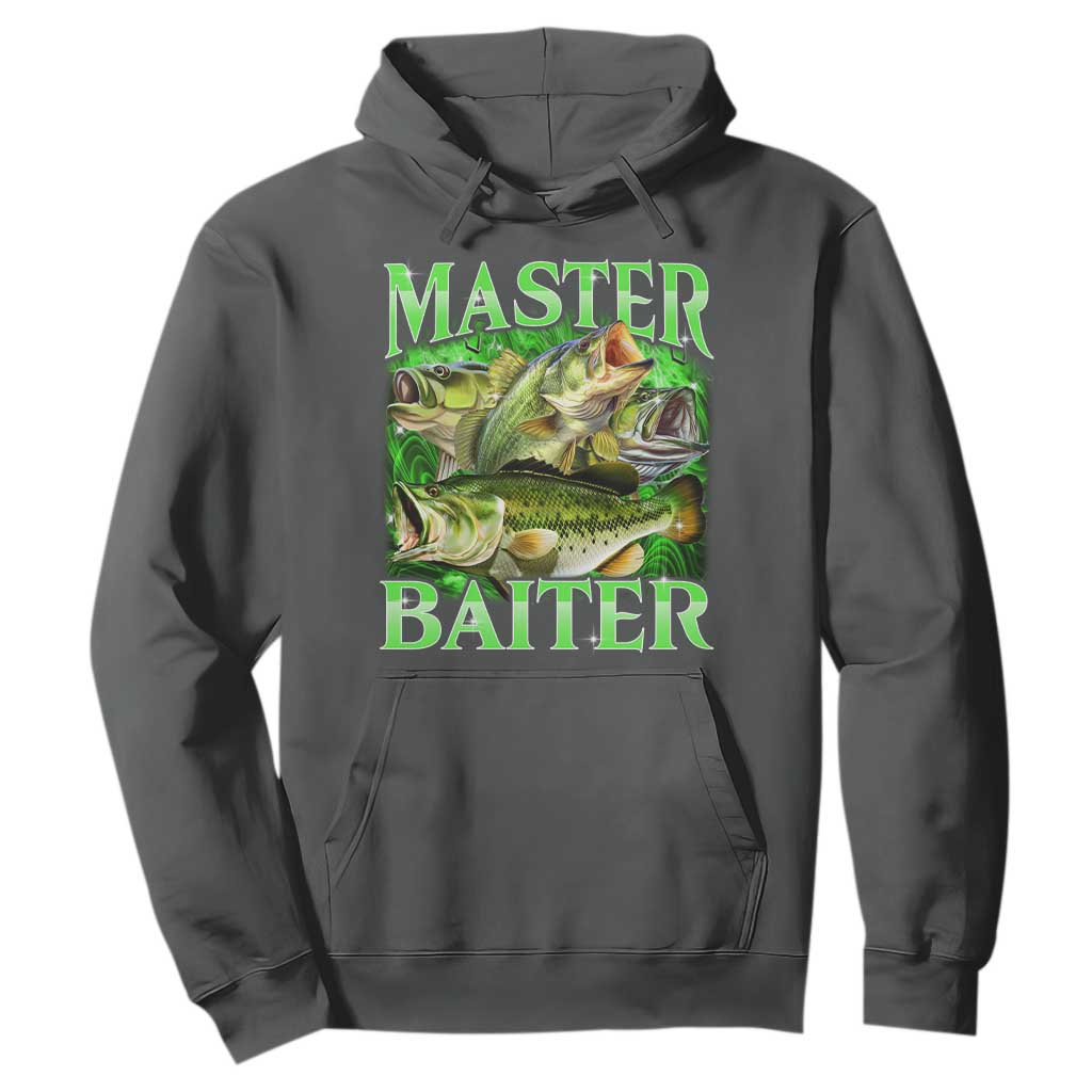 Master Baiter Hoodie Funny Bass Fishing Fisher Bootleg Graphic TS10 Dark Heather Print Your Wear