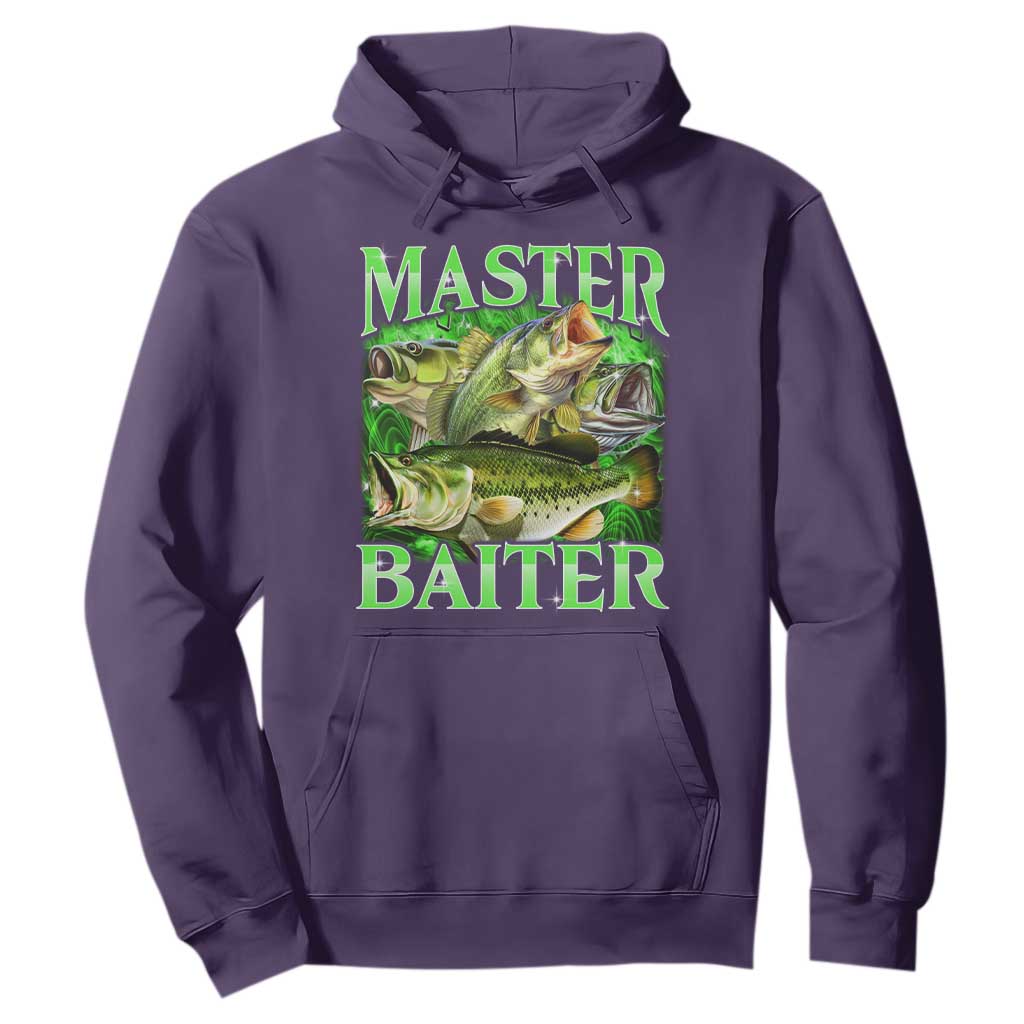 Master Baiter Hoodie Funny Bass Fishing Fisher Bootleg Graphic TS10 Purple Print Your Wear