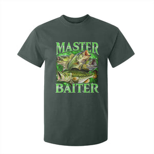 Master Baiter T Shirt For Kid Funny Bass Fishing Fisher Bootleg Graphic TS10 Dark Forest Green Print Your Wear