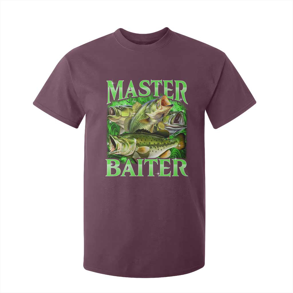 Master Baiter T Shirt For Kid Funny Bass Fishing Fisher Bootleg Graphic TS10 Maroon Print Your Wear