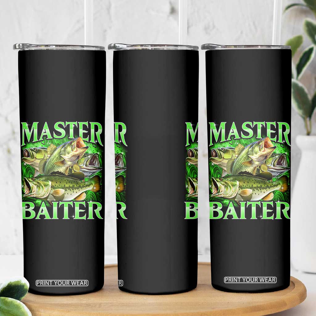 Master Baiter Skinny Tumbler Funny Bass Fishing Fisher Bootleg Graphic TS10 Print Your Wear