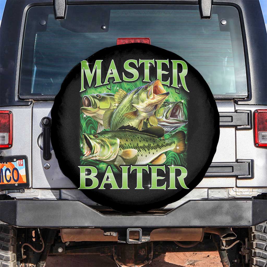 Master Baiter Spare Tire Cover Funny Bass Fishing Fisher Bootleg Graphic TS10 No hole Black Print Your Wear