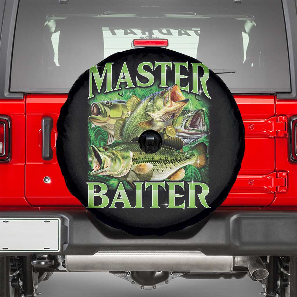 Master Baiter Spare Tire Cover Funny Bass Fishing Fisher Bootleg Graphic TS10 Black Print Your Wear