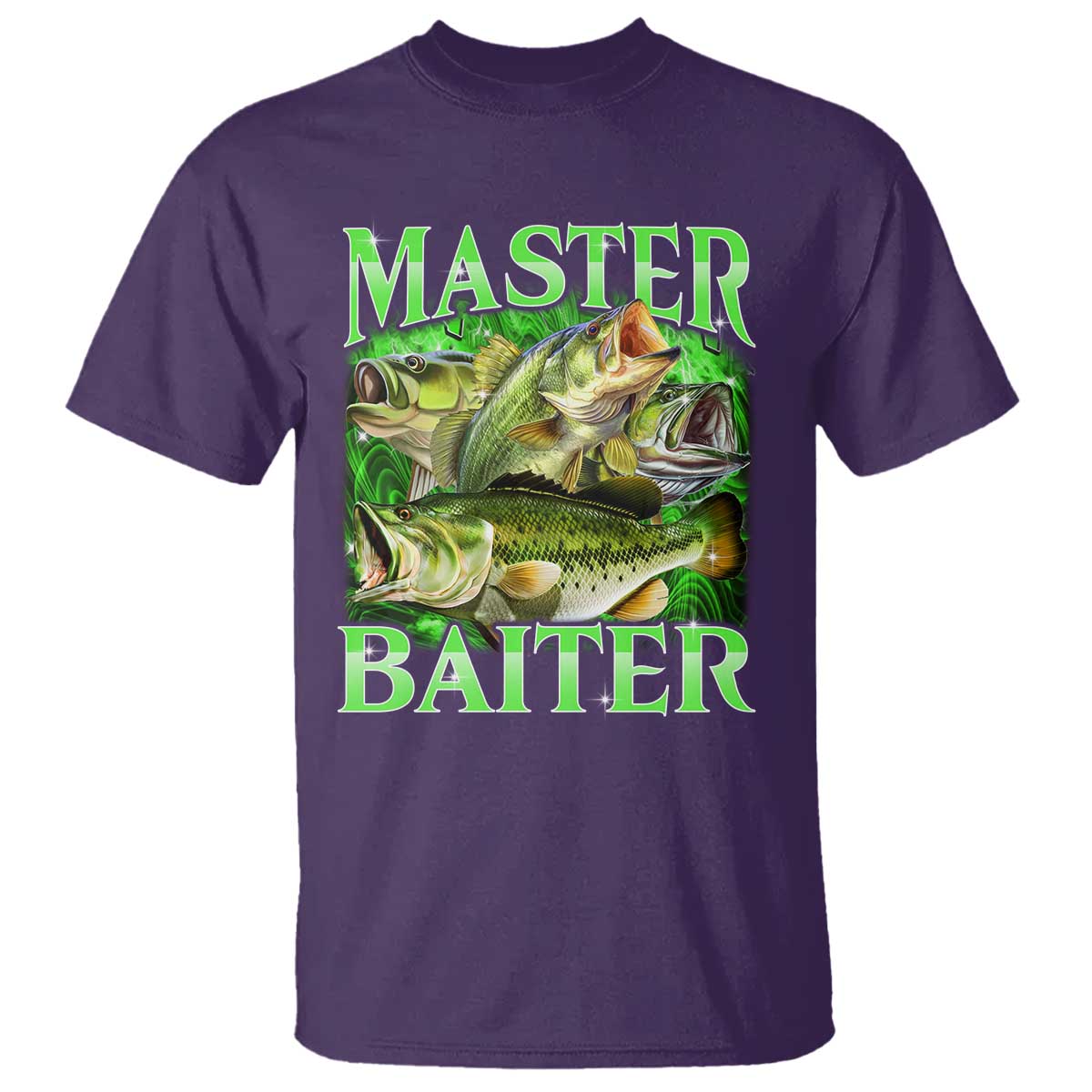 Master Baiter T Shirt Funny Bass Fishing Fisher Bootleg Graphic TS10 Purple Print Your Wear
