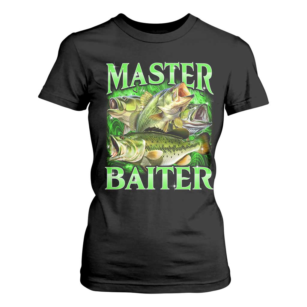 Master Baiter T Shirt For Women Funny Bass Fishing Fisher Bootleg Graphic TS10 Black Print Your Wear