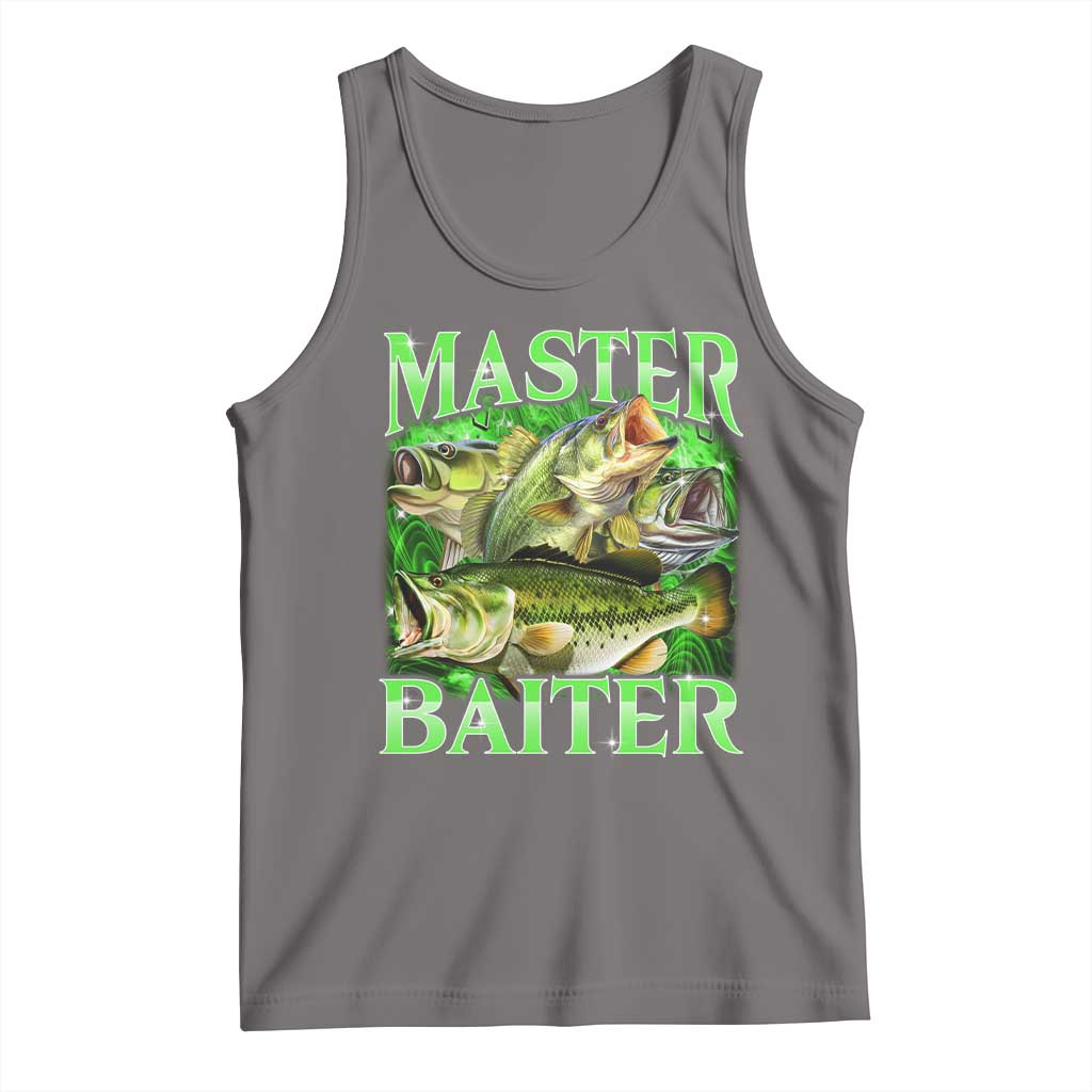 Master Baiter Tank Top Funny Bass Fishing Fisher Bootleg Graphic TS10 Deep Heather Print Your Wear