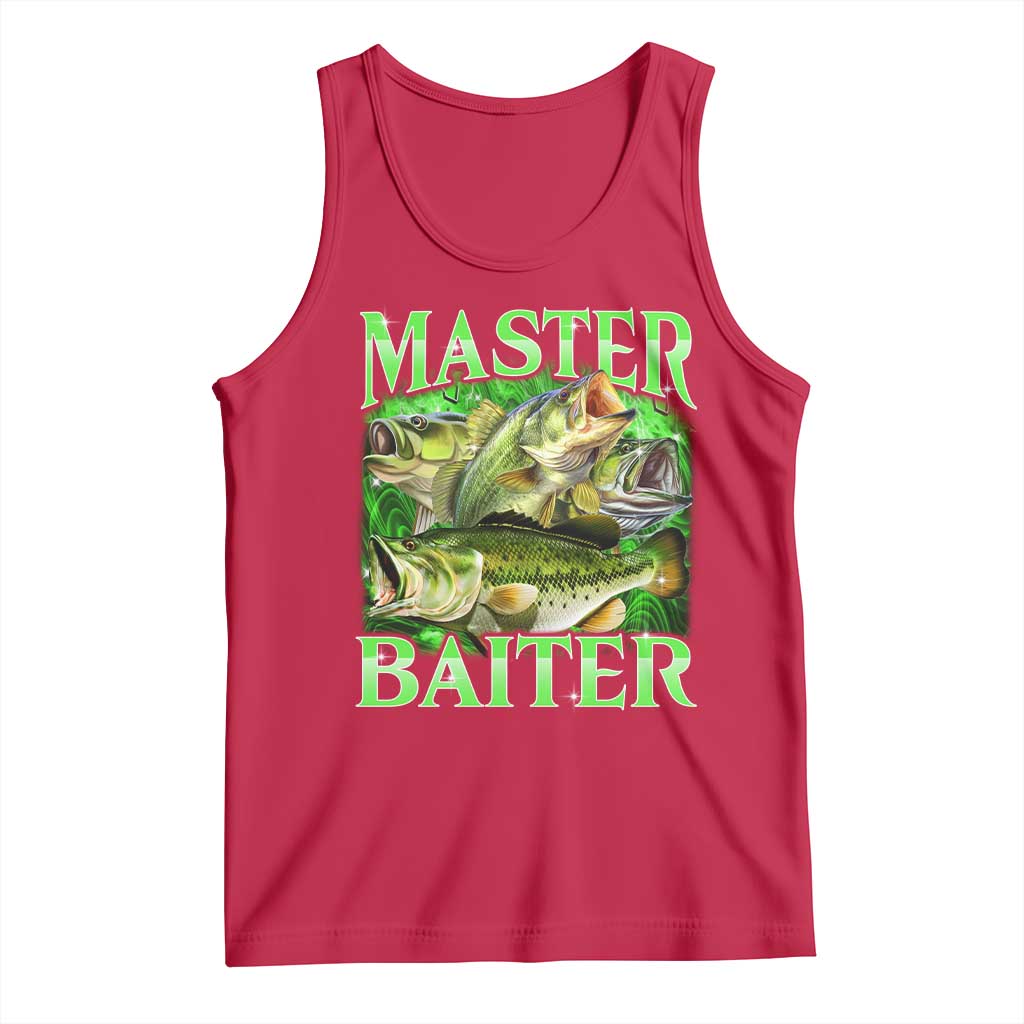 Master Baiter Tank Top Funny Bass Fishing Fisher Bootleg Graphic TS10 Red Print Your Wear