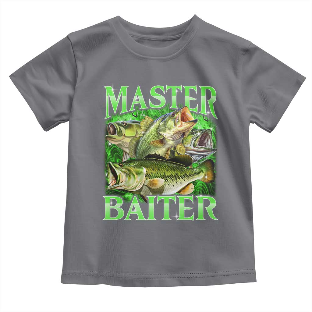 Master Baiter Toddler T Shirt Funny Bass Fishing Fisher Bootleg Graphic TS10 Charcoal Print Your Wear