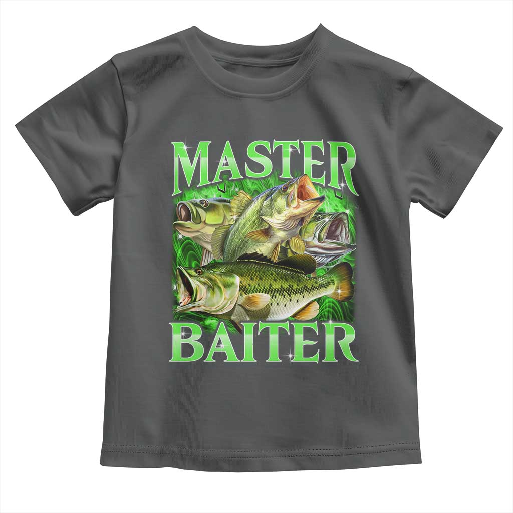 Master Baiter Toddler T Shirt Funny Bass Fishing Fisher Bootleg Graphic TS10 Dark Heather Print Your Wear