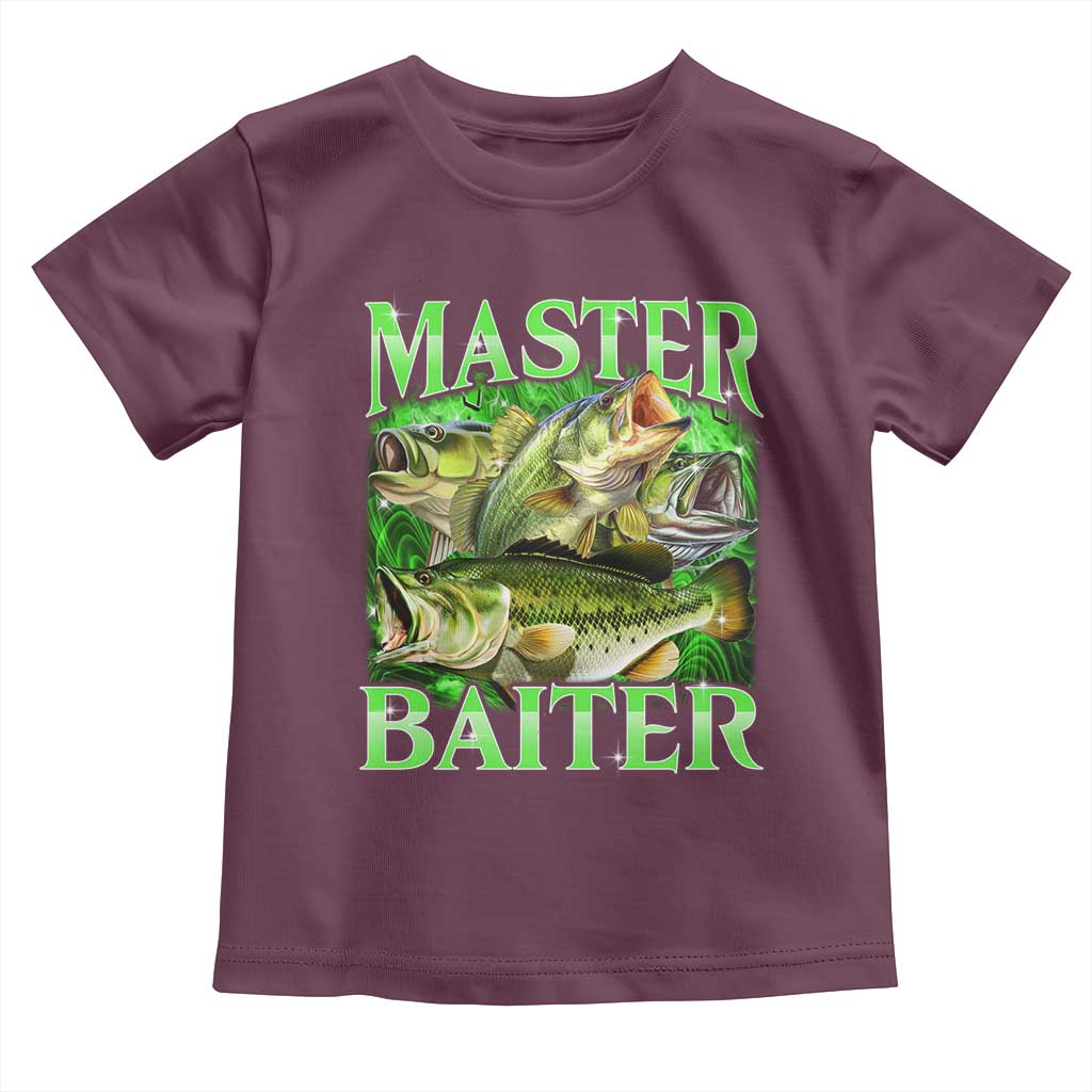 Master Baiter Toddler T Shirt Funny Bass Fishing Fisher Bootleg Graphic TS10 Maroon Print Your Wear