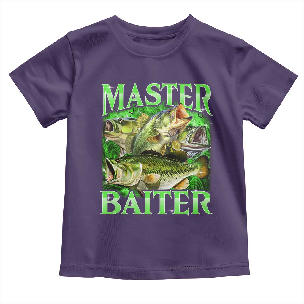 Master Baiter Toddler T Shirt Funny Bass Fishing Fisher Bootleg Graphic TS10 Purple Print Your Wear