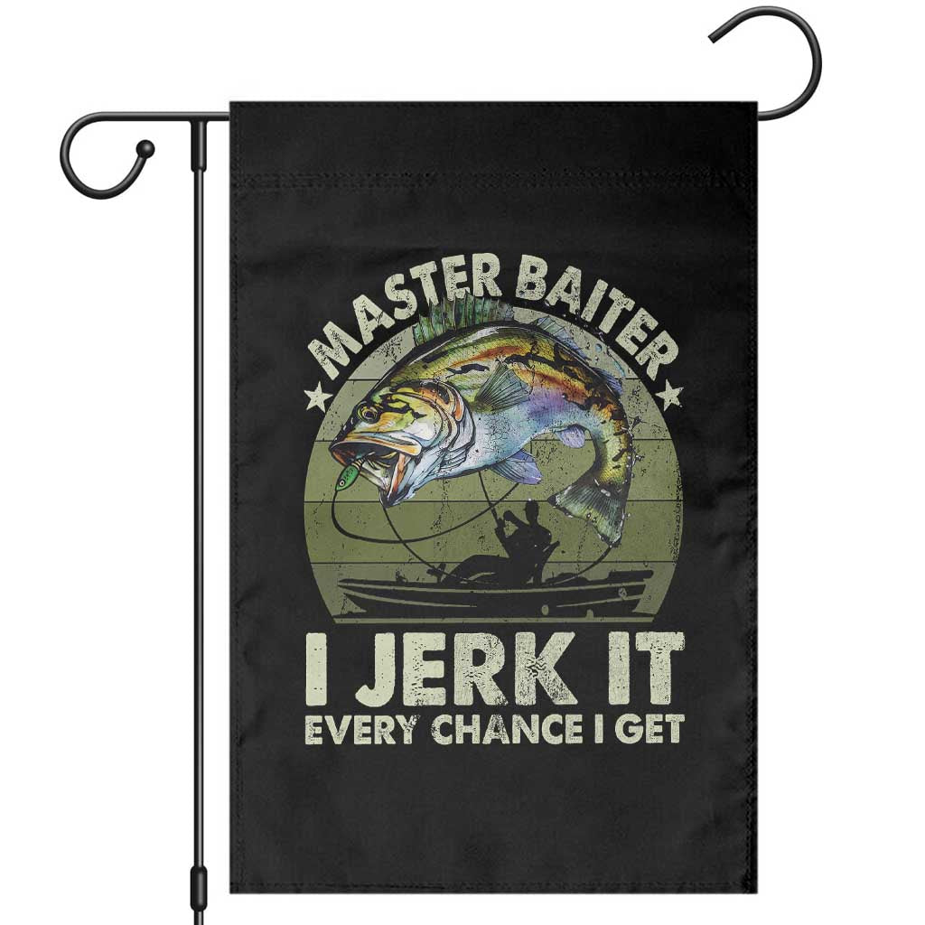 Retro Master Baiter Garden Flag Funny Bass Fishing Fisher TS10 Black Print Your Wear