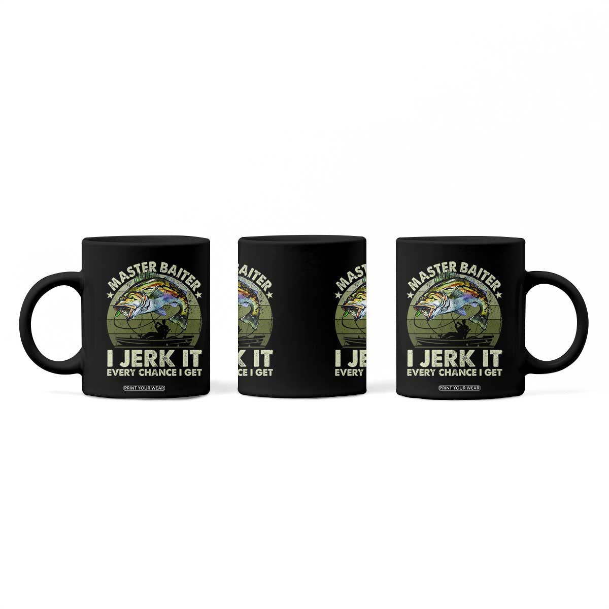 Retro Master Baiter Coffee Mug Funny Bass Fishing Fisher TS10 Print Your Wear