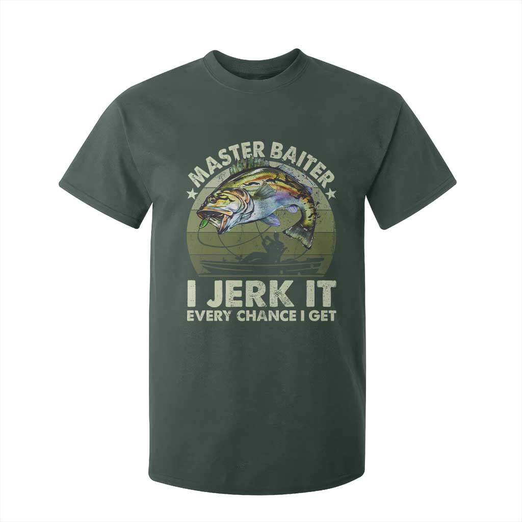 Retro Master Baiter T Shirt For Kid Funny Bass Fishing Fisher TS10 Dark Forest Green Print Your Wear