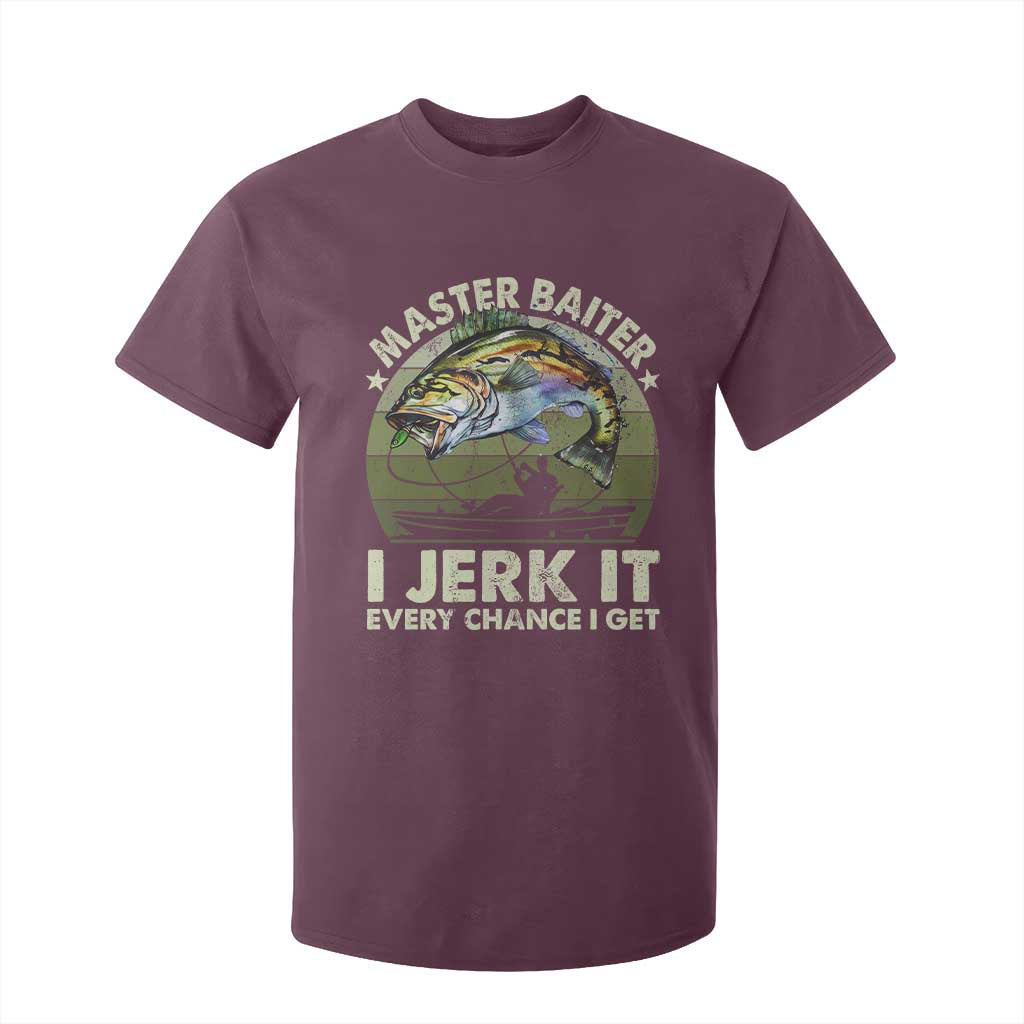 Retro Master Baiter T Shirt For Kid Funny Bass Fishing Fisher TS10 Maroon Print Your Wear