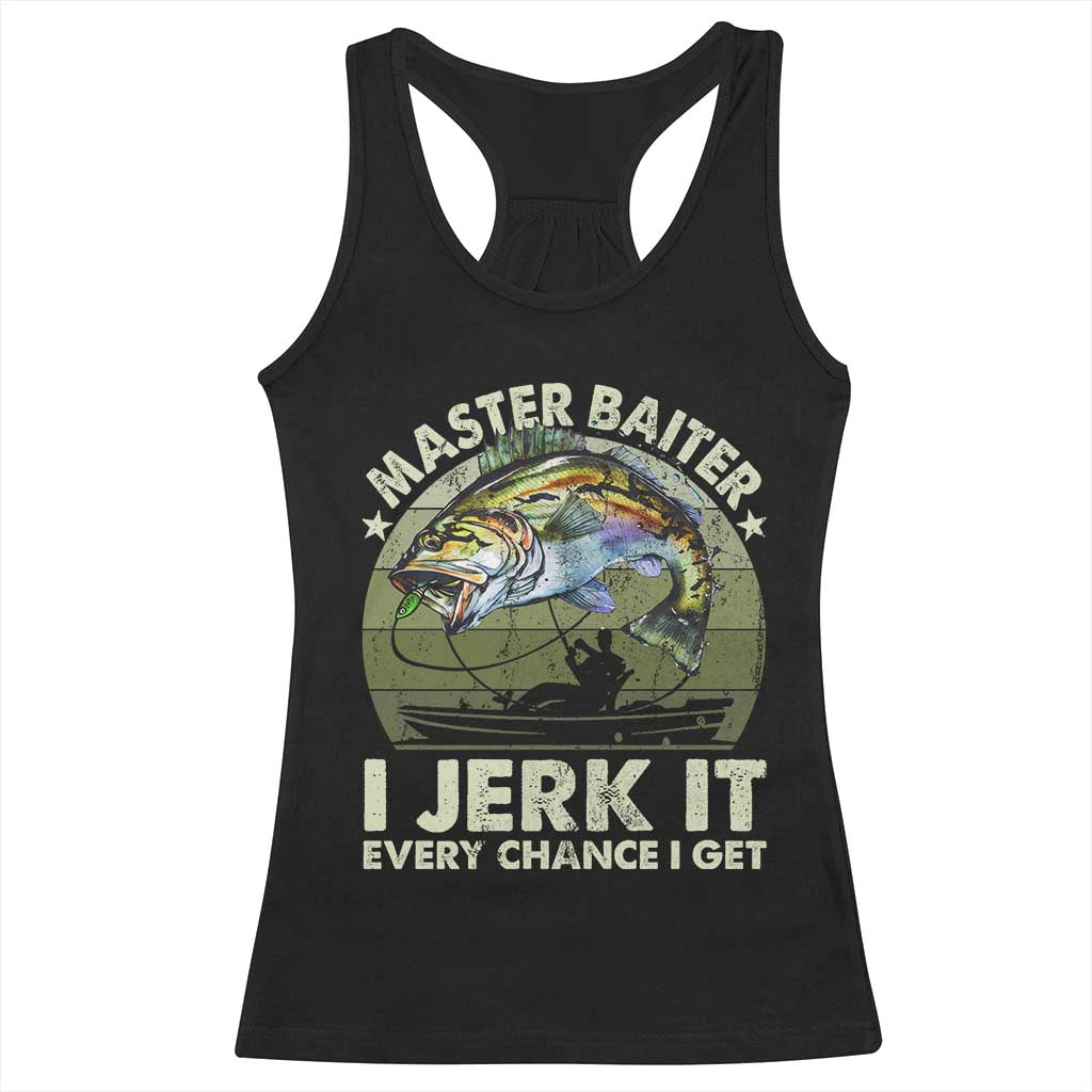 Retro Master Baiter Racerback Tank Top Funny Bass Fishing Fisher TS10 Black Print Your Wear
