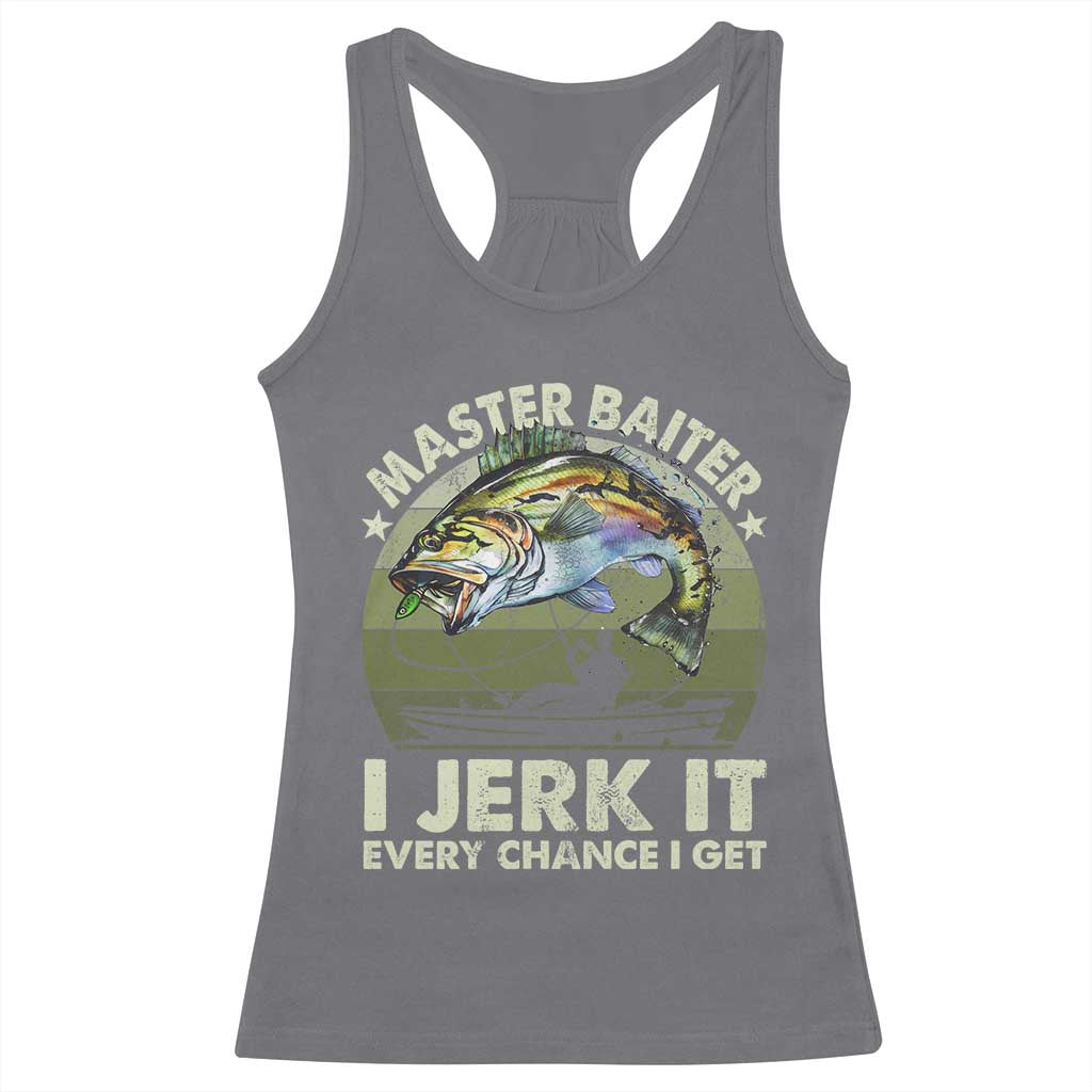 Retro Master Baiter Racerback Tank Top Funny Bass Fishing Fisher TS10 Charcoal Print Your Wear