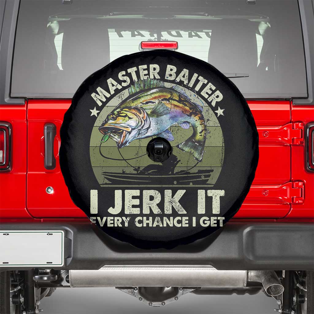 Retro Master Baiter Spare Tire Cover Funny Bass Fishing Fisher TS10 Black Print Your Wear