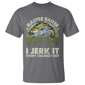 Retro Master Baiter T Shirt - Funny Bass Fishing Fisher Humor Angler Tee TS10 Charcoal Print Your Wear