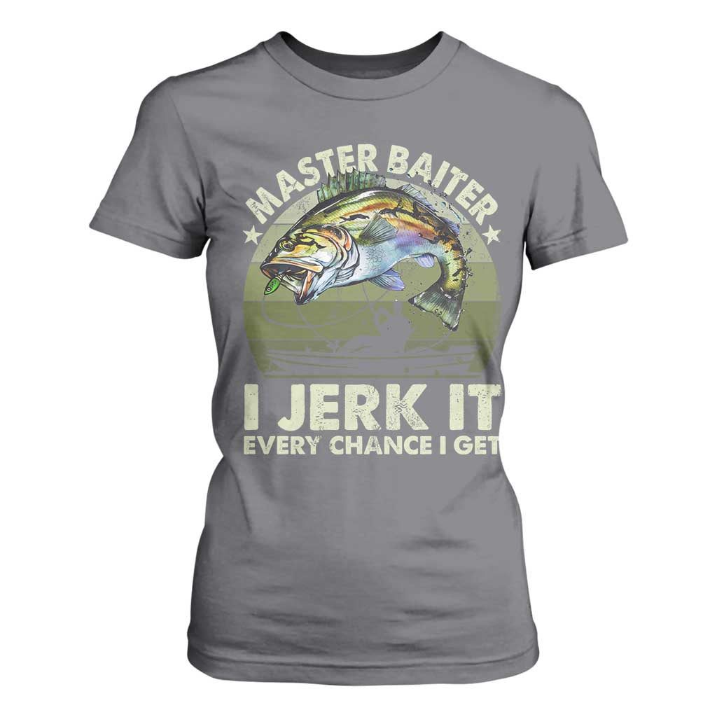 Retro Master Baiter T Shirt For Women Funny Bass Fishing Fisher TS10 Charcoal Print Your Wear