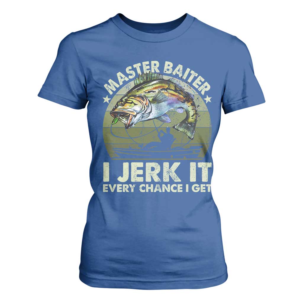 Retro Master Baiter T Shirt For Women Funny Bass Fishing Fisher TS10 Royal Blue Print Your Wear