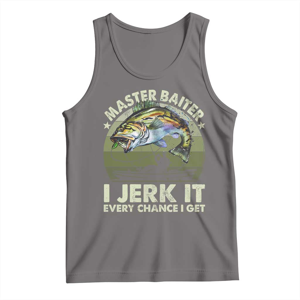 Retro Master Baiter Tank Top Funny Bass Fishing Fisher TS10 Deep Heather Print Your Wear
