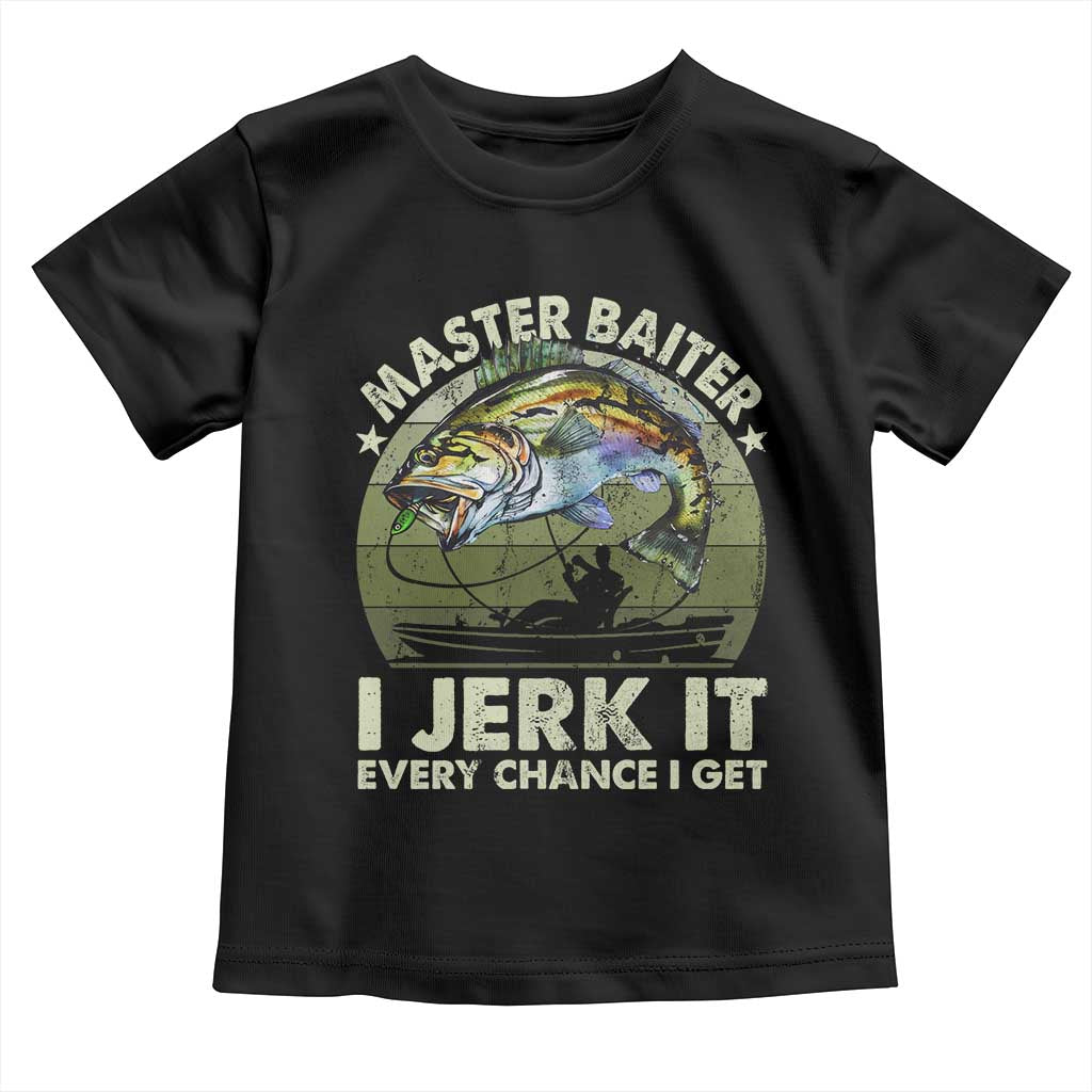 Retro Master Baiter Toddler T Shirt Funny Bass Fishing Fisher TS10 Black Print Your Wear