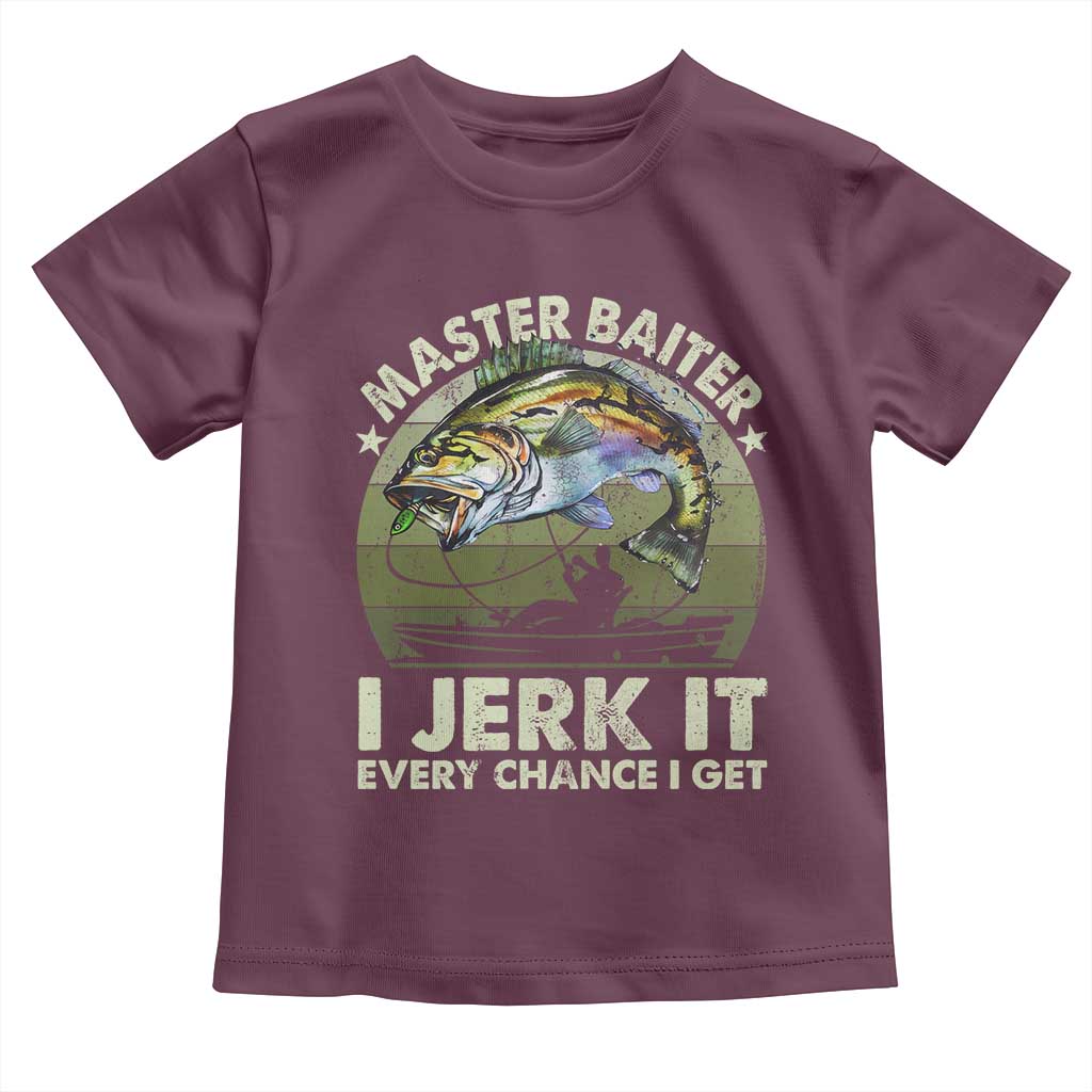 Retro Master Baiter Toddler T Shirt Funny Bass Fishing Fisher TS10 Maroon Print Your Wear