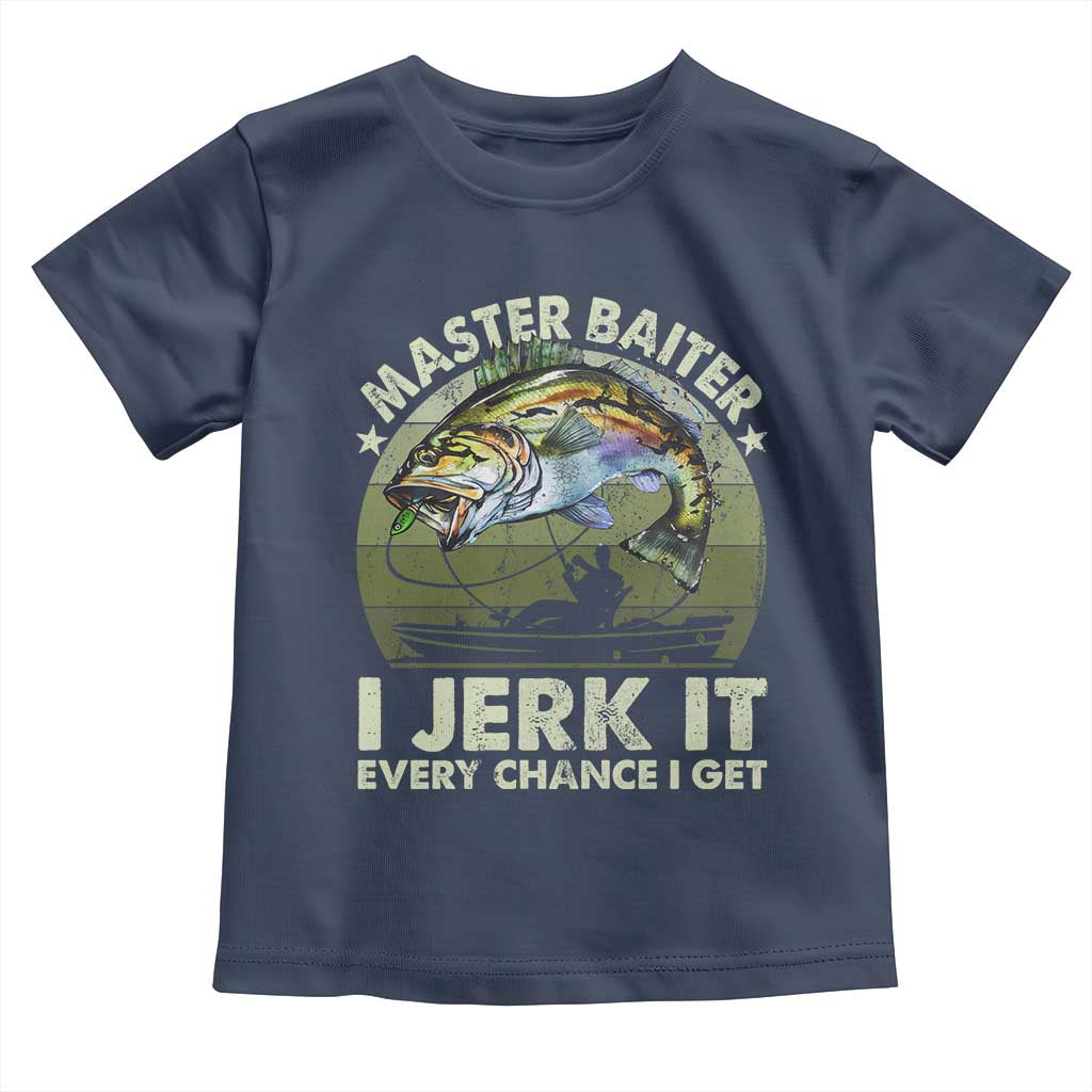 Retro Master Baiter Toddler T Shirt Funny Bass Fishing Fisher TS10 Navy Print Your Wear
